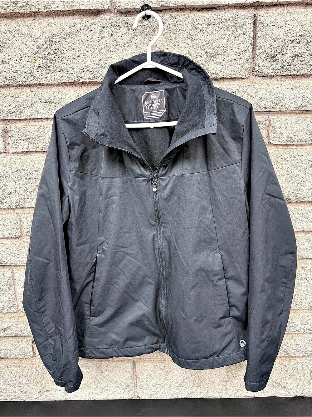 Mondetta Outdoor Project Women’s Large Black Fleece Lined Rain Jacket P2P 23